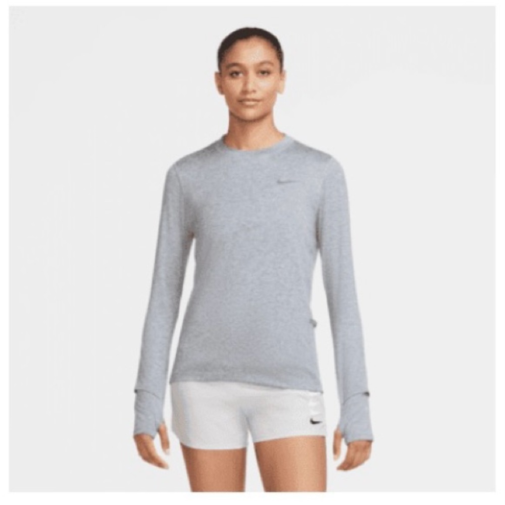 Nike Dri-FIT Element Long-Sleeve Women’s Running Top (Smoke Gray/Light Gray)